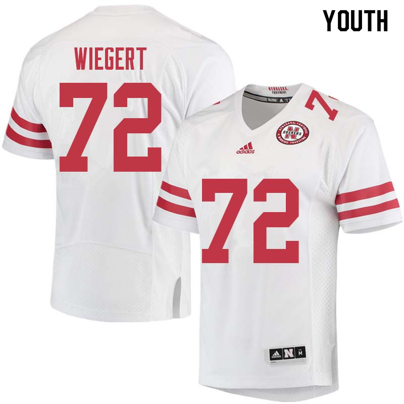 Youth #72 Zach Wiegert Nebraska Cornhuskers College Football Jerseys Sale-White - Click Image to Close